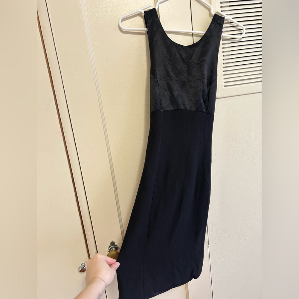 90s Vintage Bari-Jay Black Satin Dress - PLEASE SEE DESCRIPTION FOR SIZE INFO!
